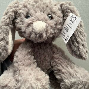 Easter Bunny Rabbit Stuffed Animals Plush Cozy Soft Fluffy Gray Grey NWT Lovey